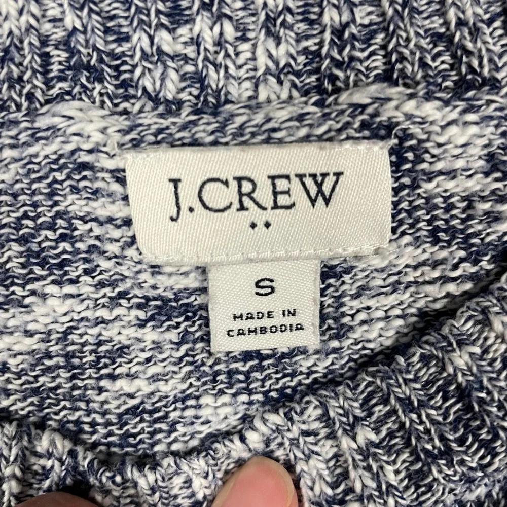 J.Crew Womens Blue‎ Marled Knit Pullover Sweater Small Classic Casual Cozy